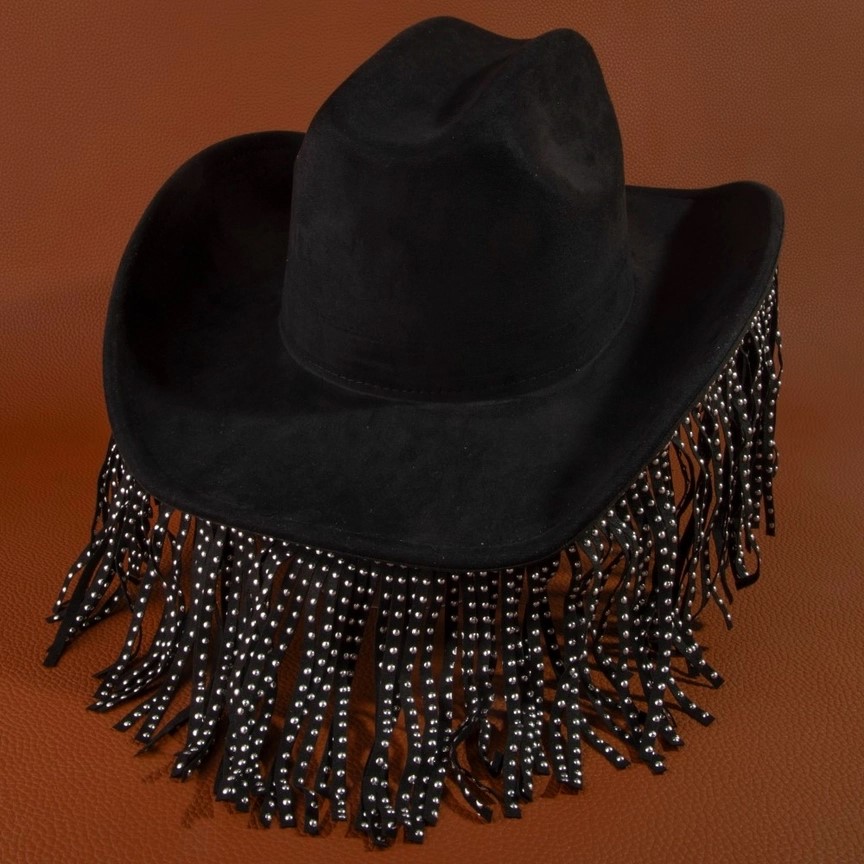 Studded Fringe Cowboy Hat