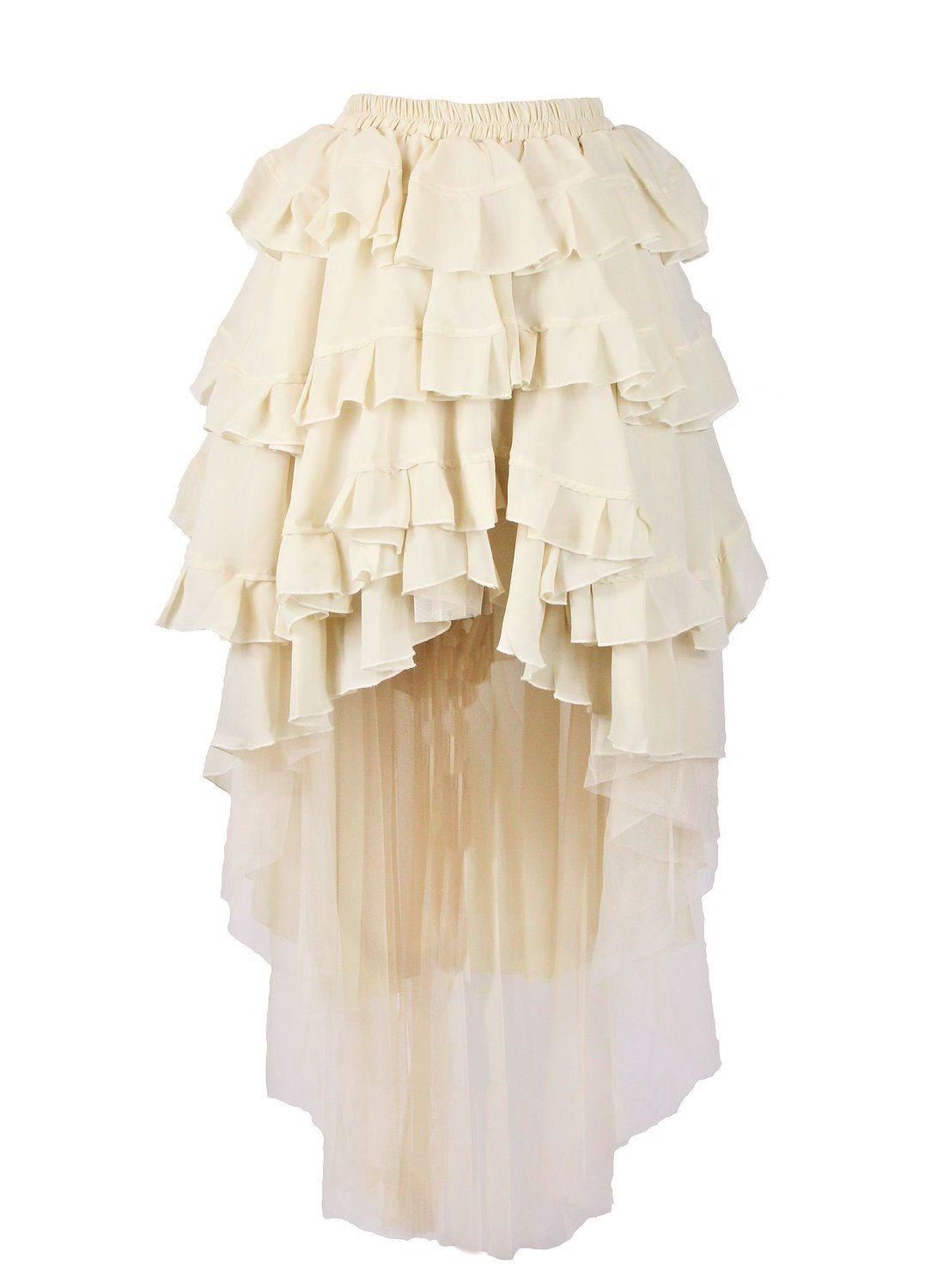 Ophelie Long Burlesque Skirt (CREAM) MD